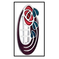 BROOCH MACK ROSE + LEAVES OVAL